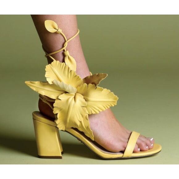 Cecelia New York Hibiscus Sandals in RARE Orange Sz. 10 - Picture 2 of 11